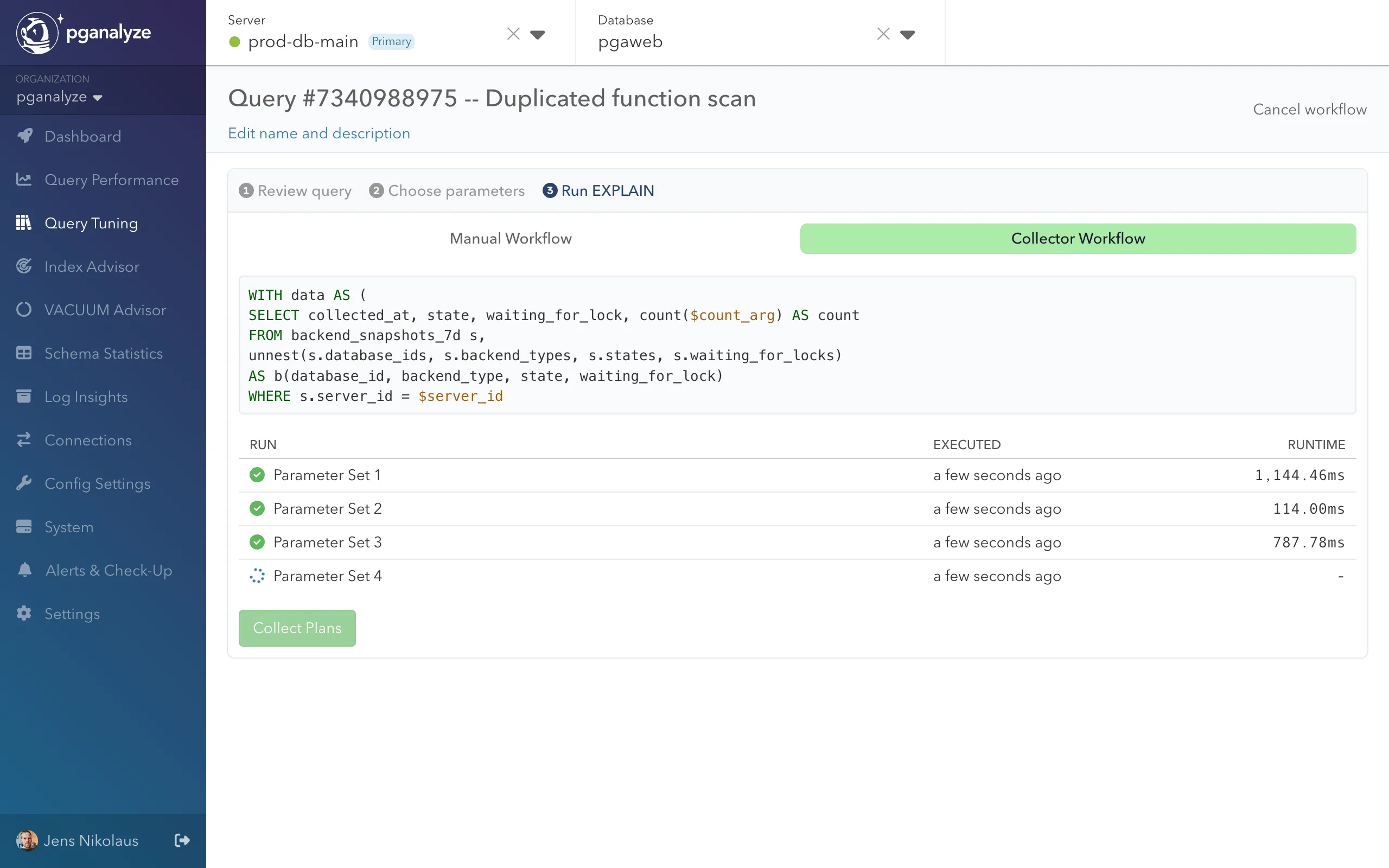 Screenshot of Collector Workflow
