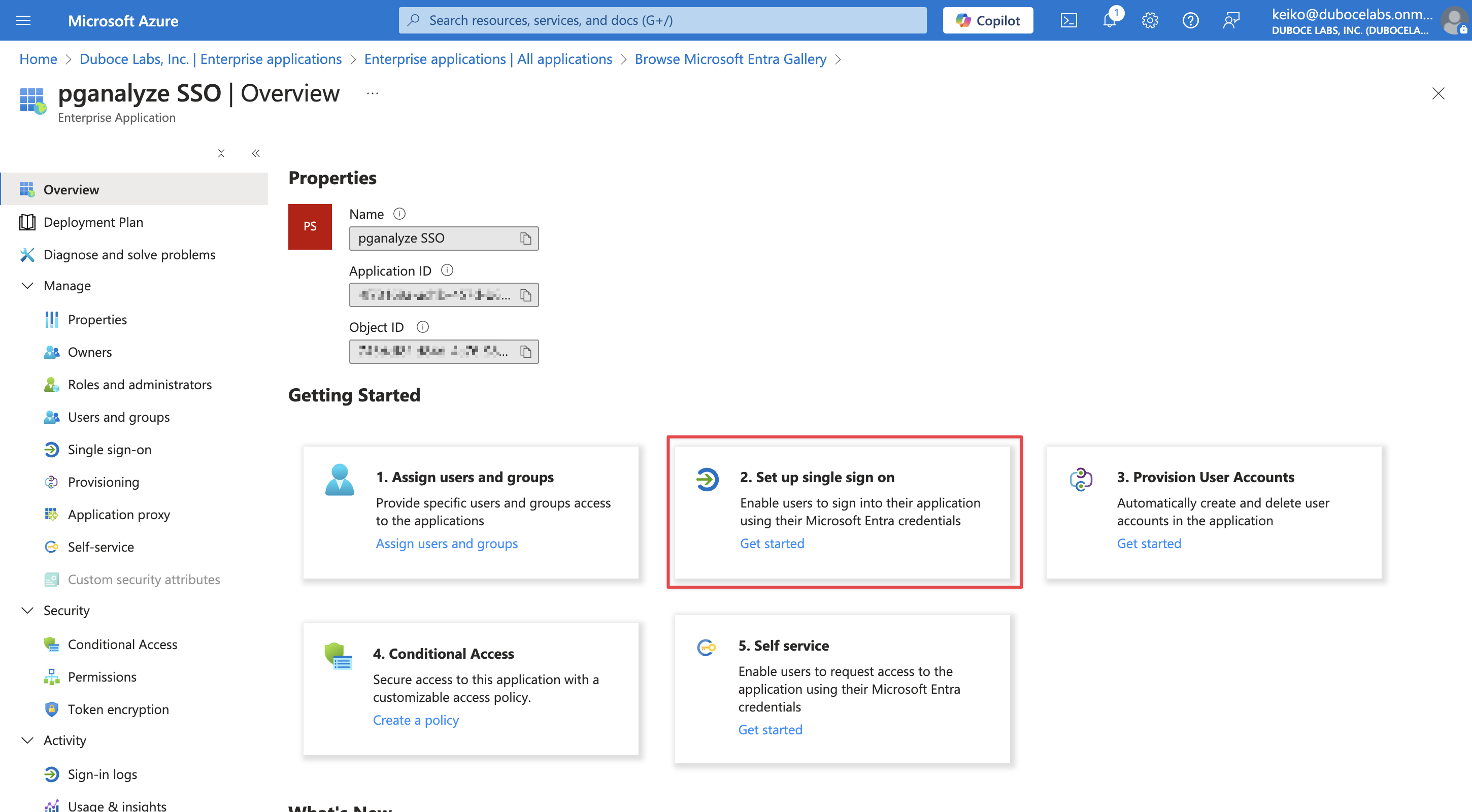 Screenshot of Enterprise application page