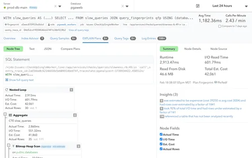 Screenshot of EXPLAIN Visualization