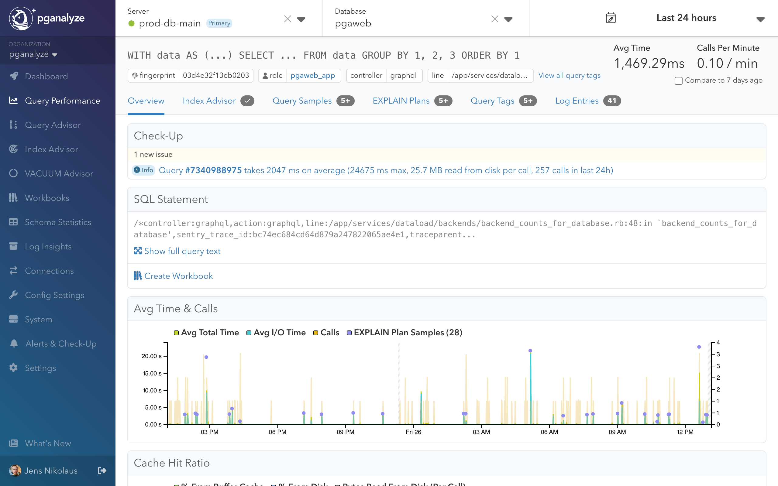Screenshot of Tune Query action on Query Details page