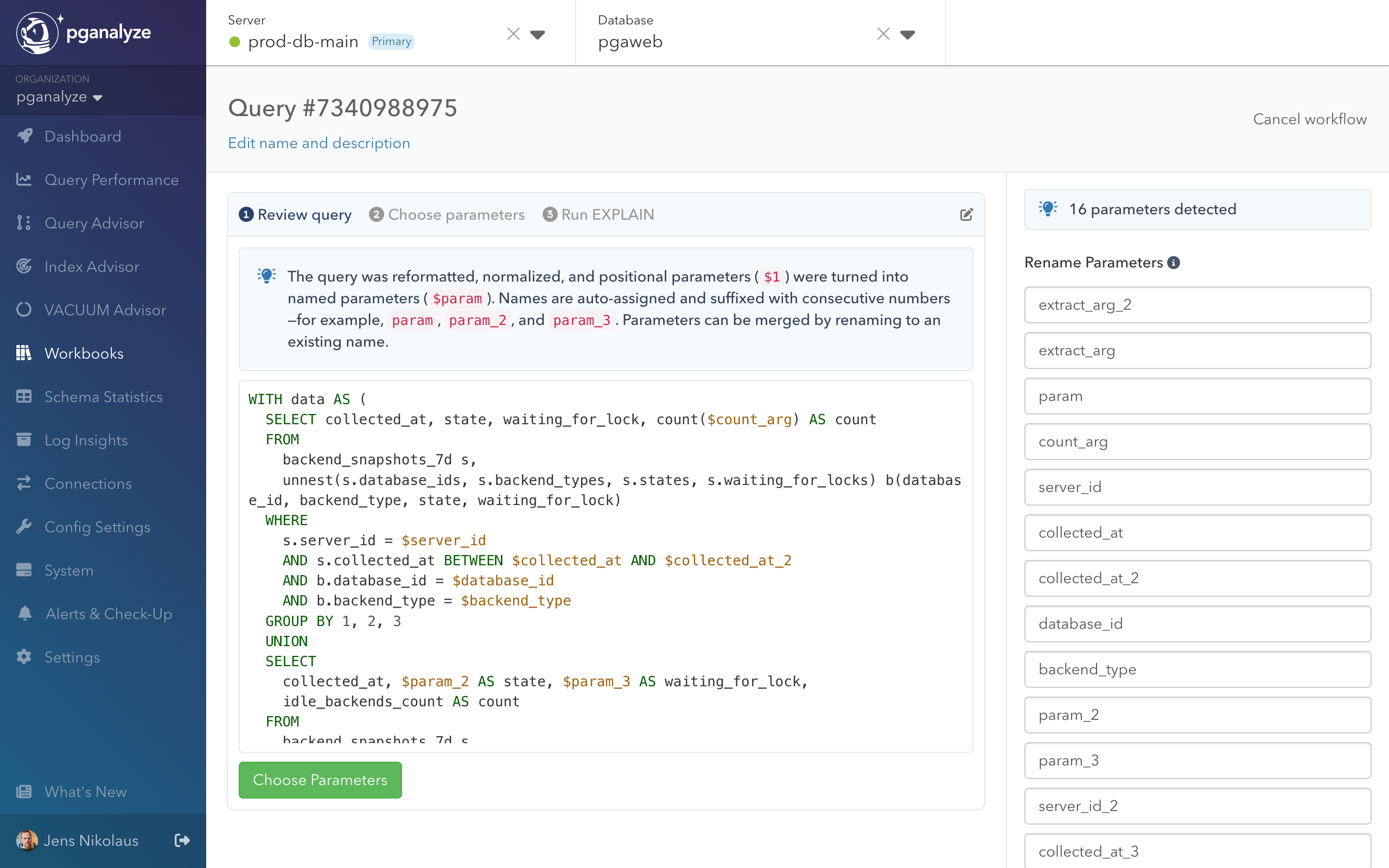 Screenshot of Step 1 "Review Query" in new workbook