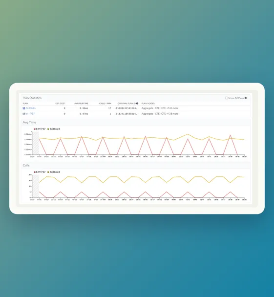 pganalyze Plan Statistics dashboard tracking query plan usage over time