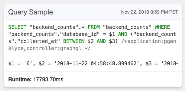 Screenshot of query normalization