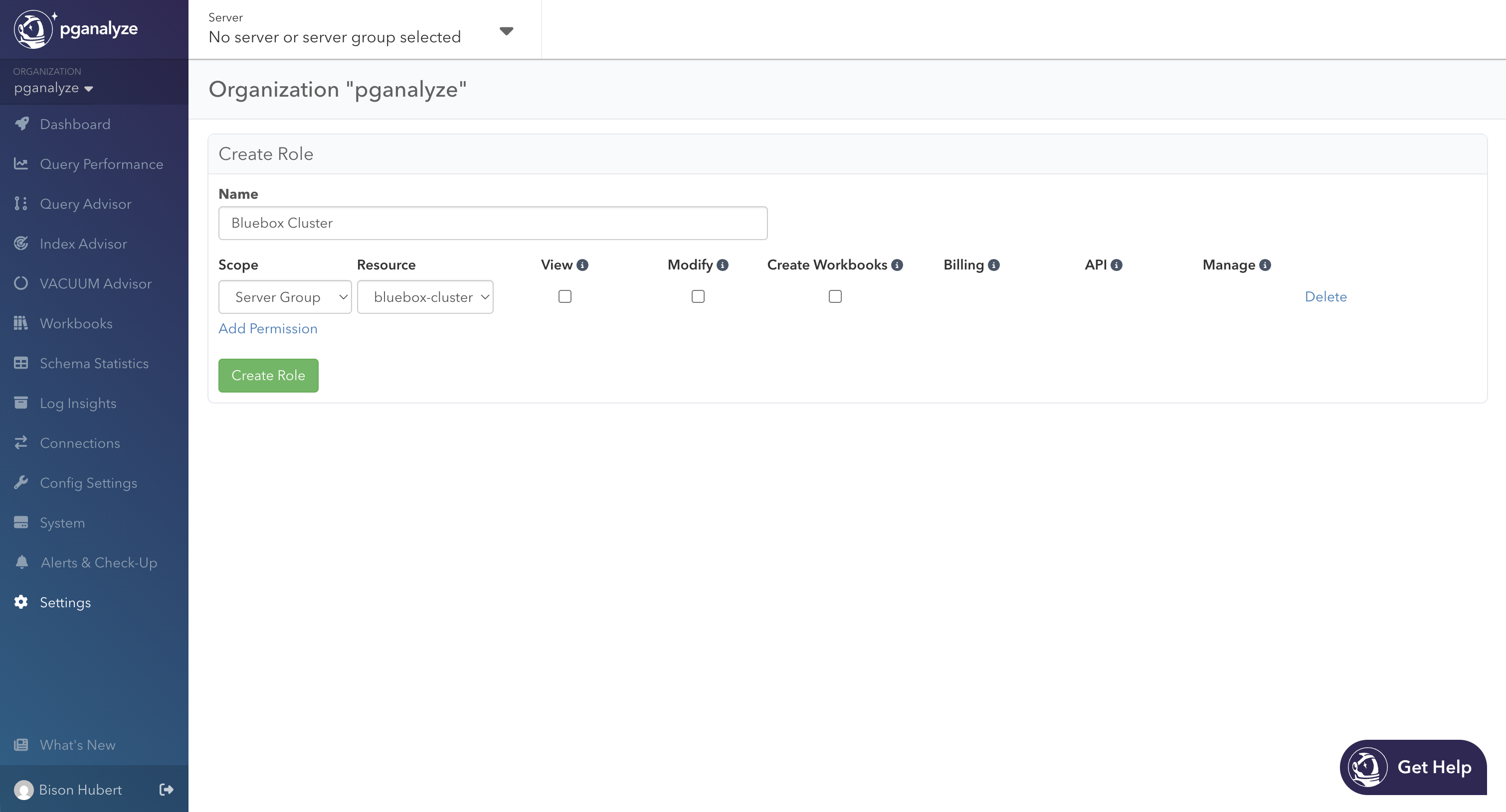 Creating a role scoped to a Server Group