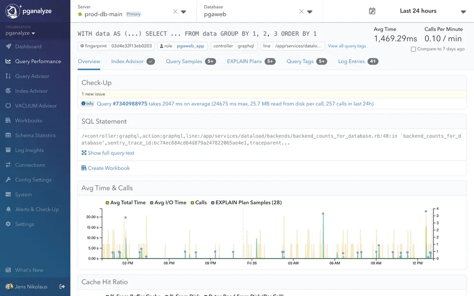 pganalyze Query Details page