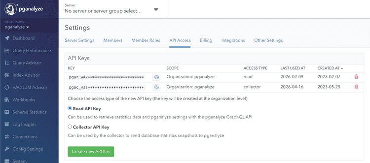 api keys