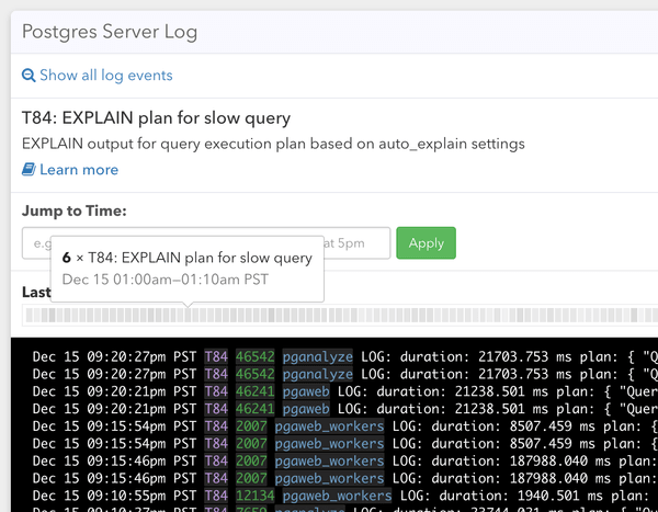 Log Insights support for auto_explain